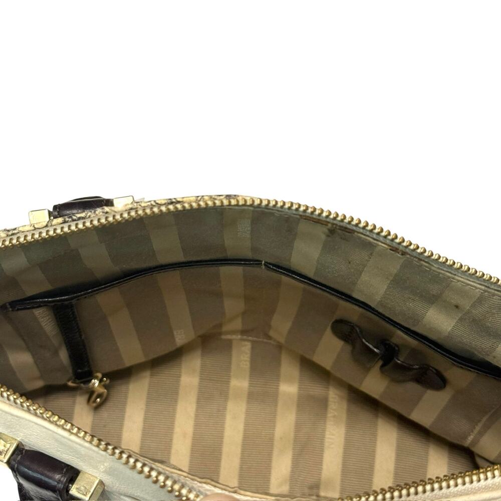 Brahmin Duxbury Creme Solymar Satchel in Tan/Brown - Croc-Embossed Leather - Picture 6 of 9